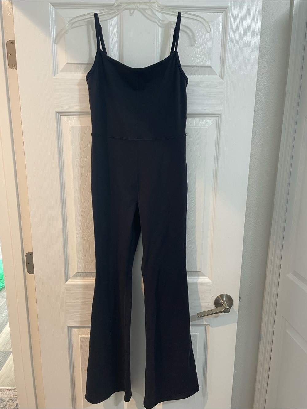 Aritzia Black Spaghetti-Strap Wide-Leg Jumpsuit